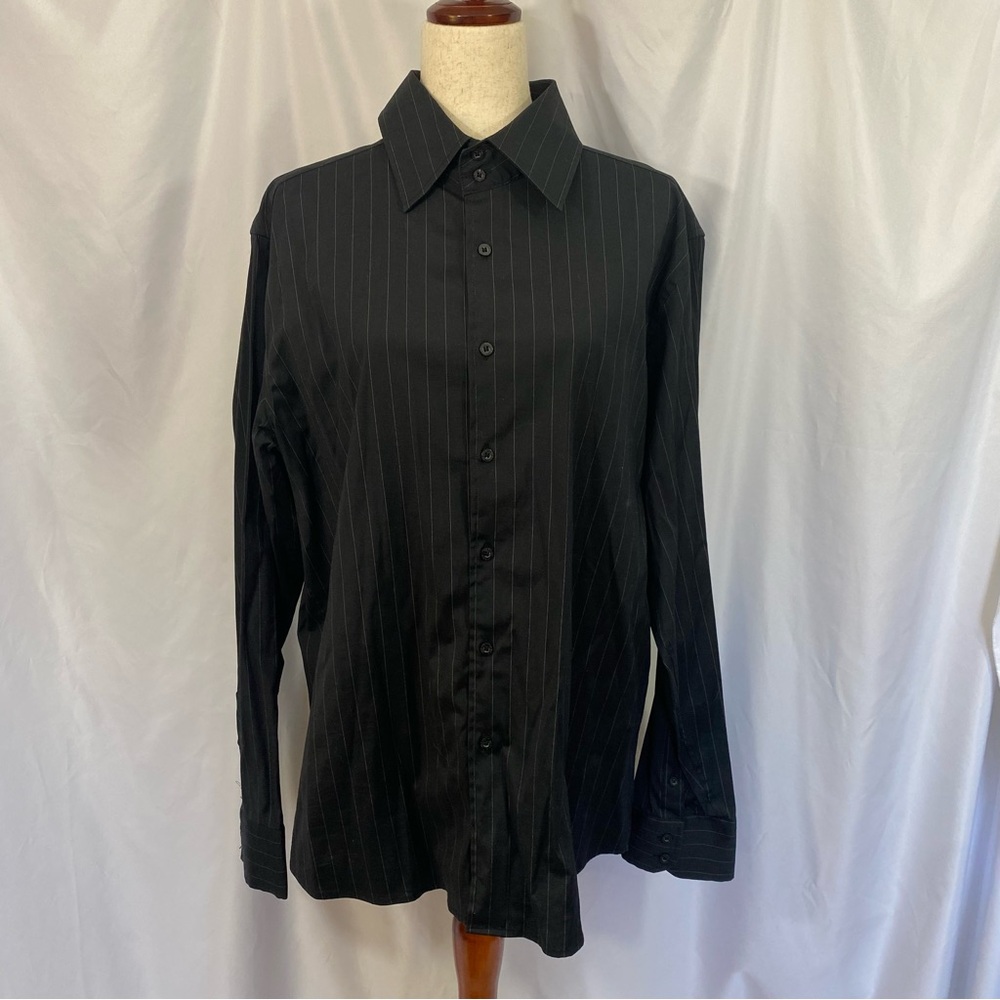 Classic Black Pinstripe Men's Shirt